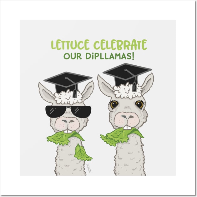 Lettuce Celebrate our Dipllamas Wall Art by Jitterfly